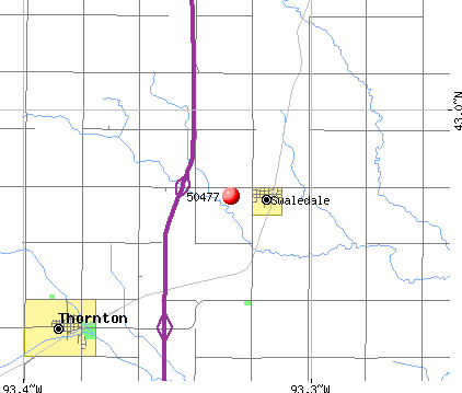 Swaledale, IA (50477) map
