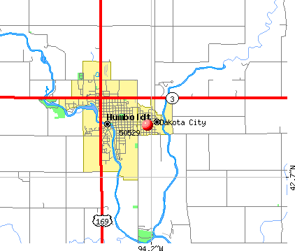 Dakota City, IA (50529) map