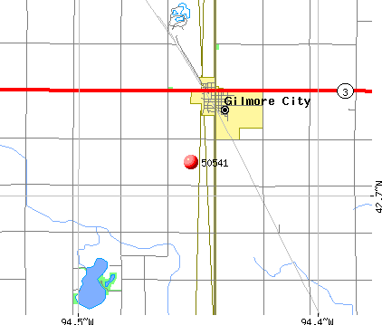Gilmore City, IA (50541) map