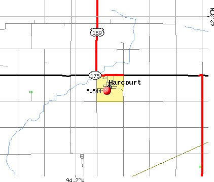 Harcourt, IA (50544) map