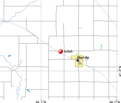 Hardy, IA (50545) map