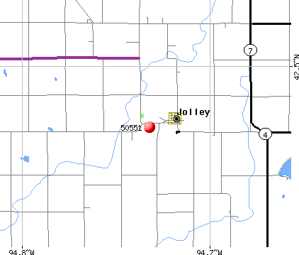 Jolley, IA (50551) map