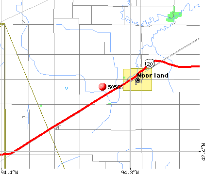 Moorland, IA (50566) map