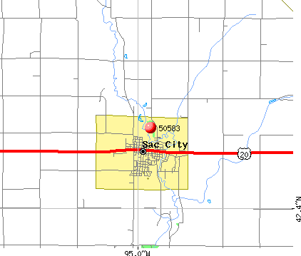 Sac City, IA (50583) map