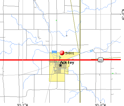 Ackley, IA (50601) map