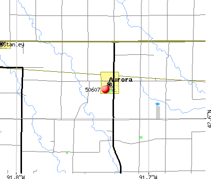 Aurora, IA (50607) map