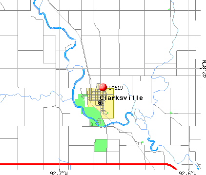 Clarksville, IA (50619) map