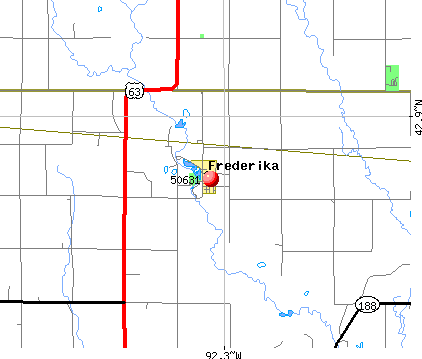 Frederika, IA (50631) map