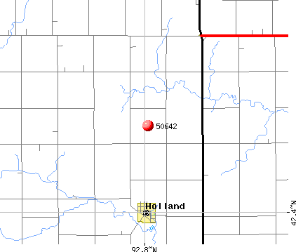 Holland, IA (50642) map
