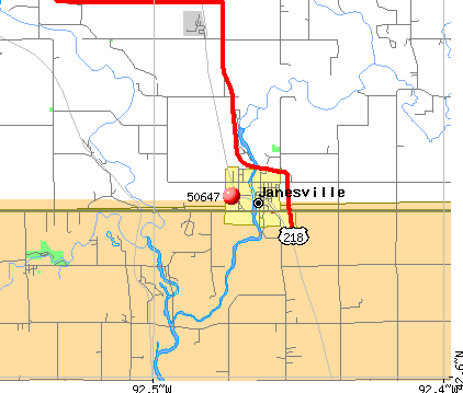 Janesville, IA (50647) map