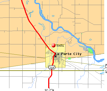 La Porte City, IA (50651) map