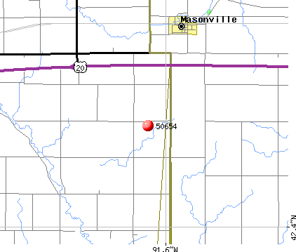 Masonville, IA (50654) map