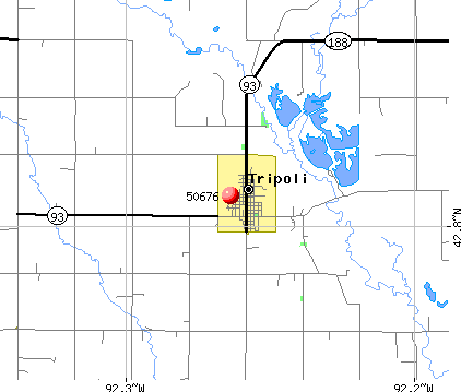 Tripoli, IA (50676) map