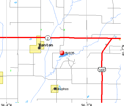 Benton, IA (50835) map