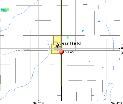 Clearfield, IA (50840) map