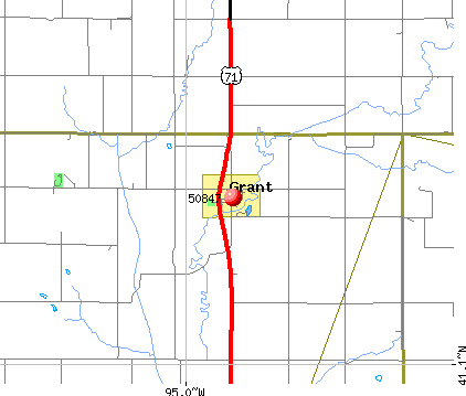 Grant, IA (50847) map