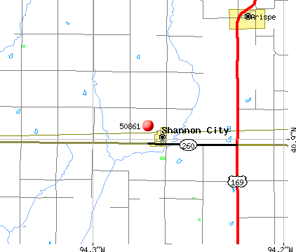 Shannon City, IA (50861) map