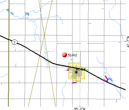 Alta, IA (51002) map