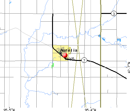 Aurelia, IA (51005) map