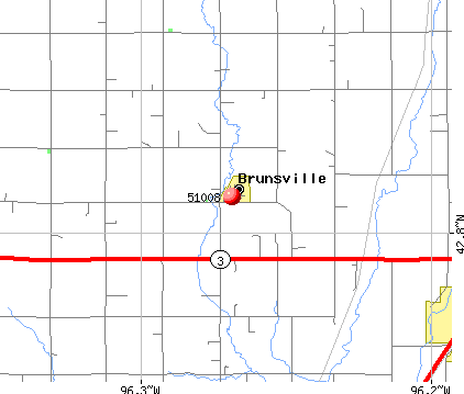 Brunsville, IA (51008) map