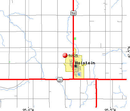 Holstein, IA (51025) map