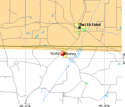 Rodney, IA (51051) map