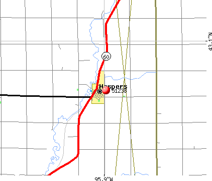 Hospers, IA (51238) map