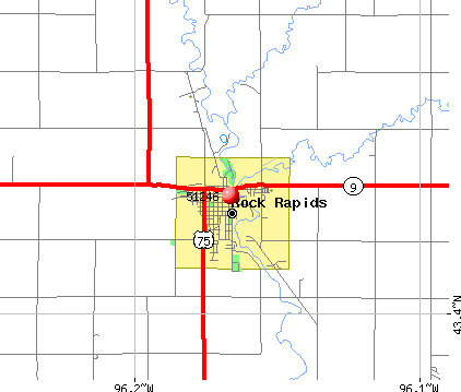 Rock Rapids, IA (51246) map