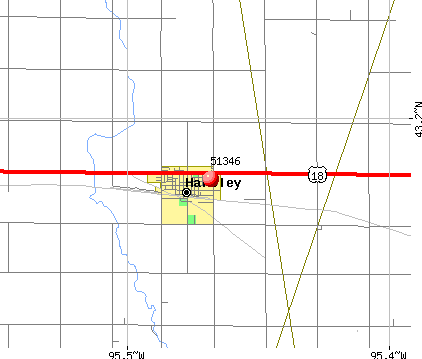 Hartley, IA (51346) map