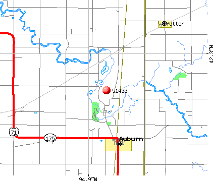 Auburn, IA (51433) map
