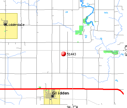 Glidden, IA (51443) map