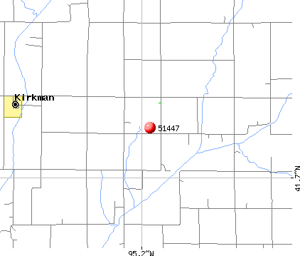 Kirkman, IA (51447) map