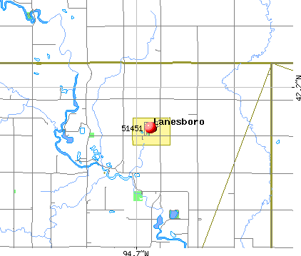 Lanesboro, IA (51451) map