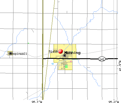 Manning, IA (51455) map