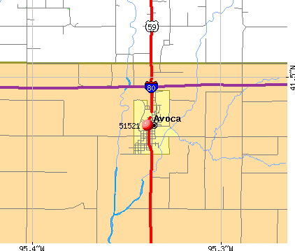 Avoca, IA (51521) map