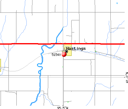 Hastings, IA (51540) map