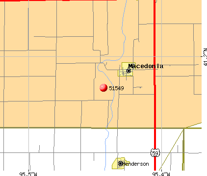 Macedonia, IA (51549) map