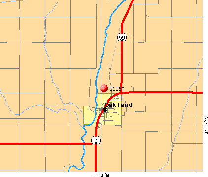 Oakland, IA (51560) map