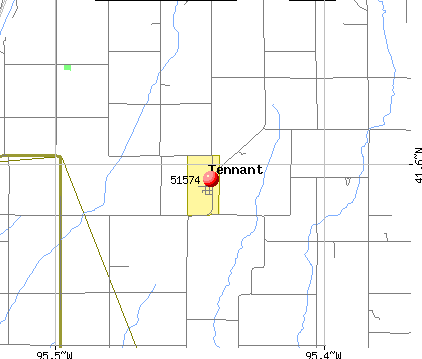 Tennant, IA (51574) map