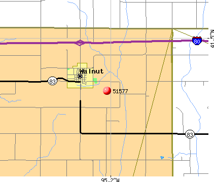 Walnut, IA (51577) map