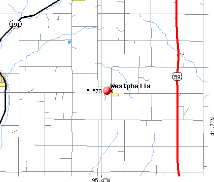 Westphalia, IA (51578) map