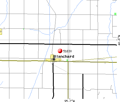Blanchard, MO (51630) map