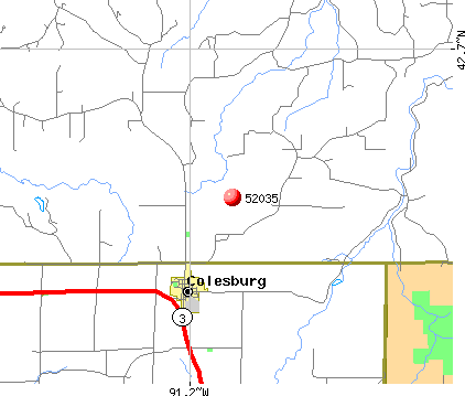 Colesburg, IA (52035) map