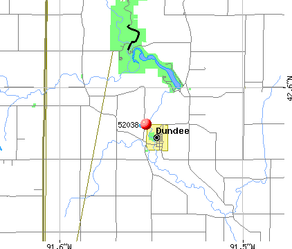 Dundee, IA (52038) map