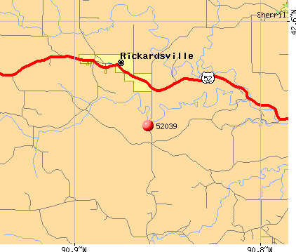 Durango, IA (52039) map
