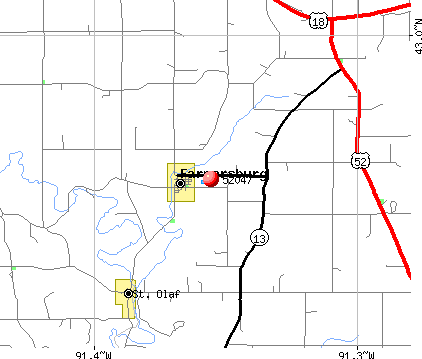 Farmersburg, IA (52047) map