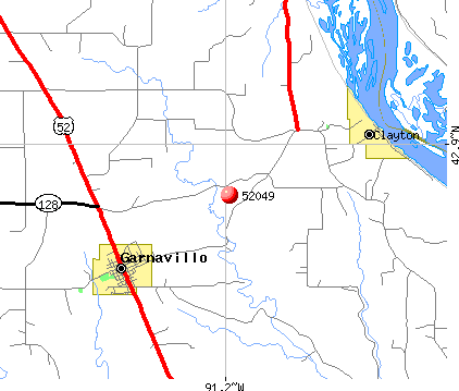 Garnavillo, IA (52049) map