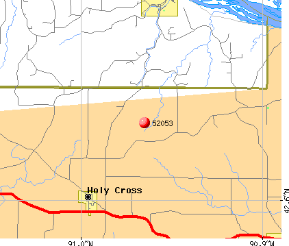 Holy Cross, IA (52053) map