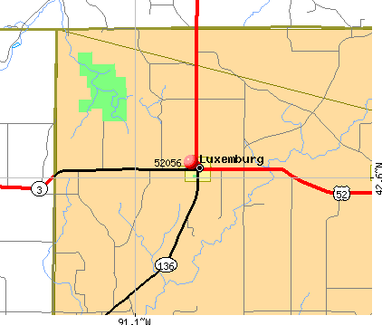 Luxemburg, IA (52056) map