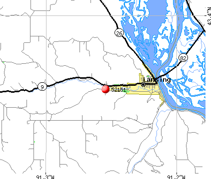 Lansing, IA (52151) map